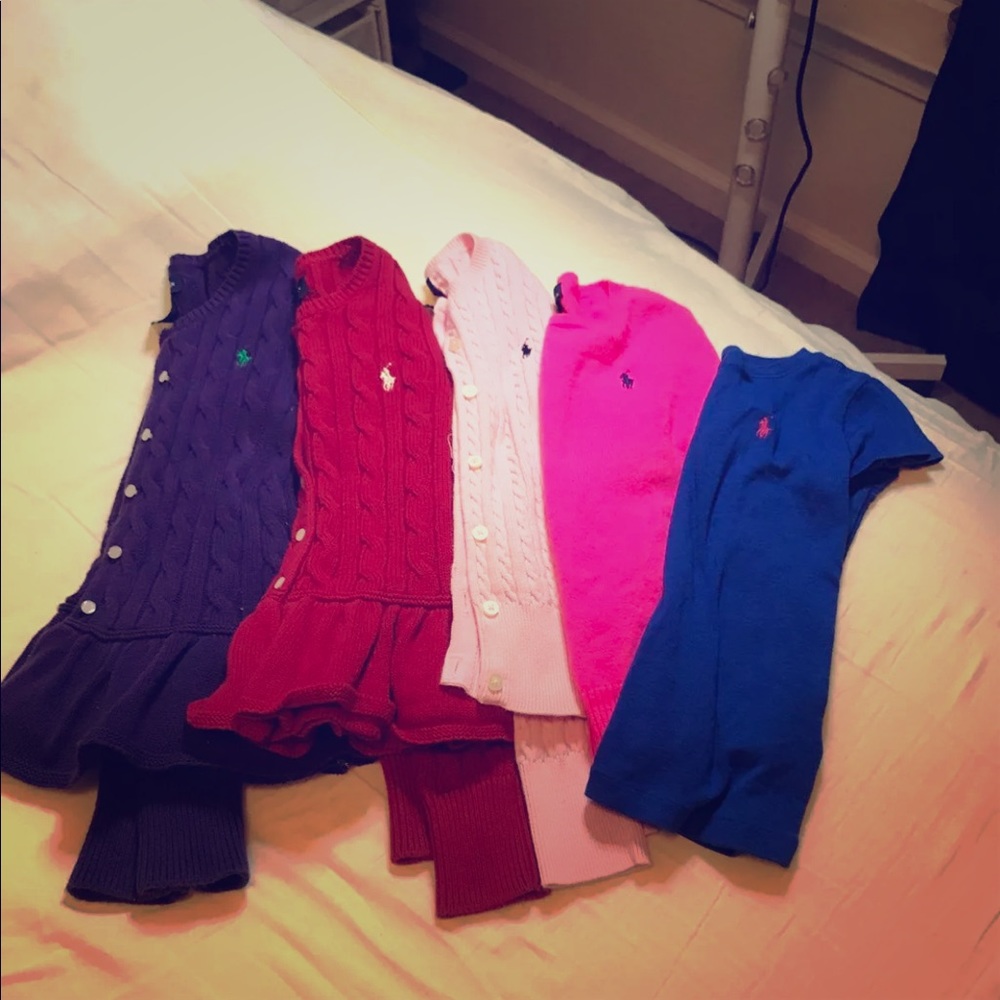 Toddler girls 5 piece polo bundle